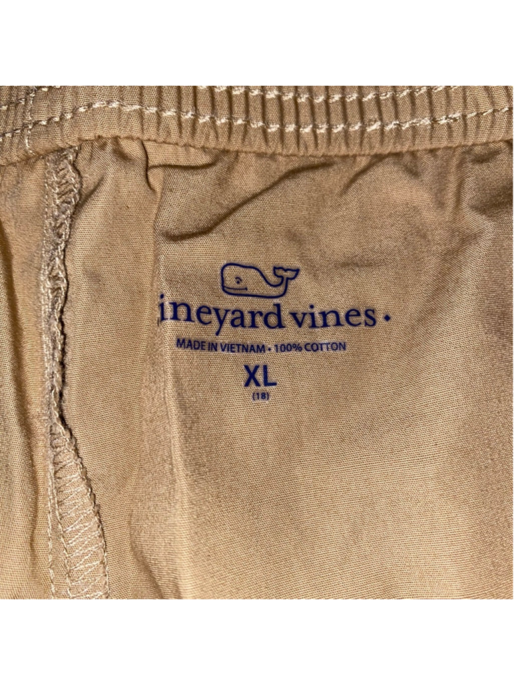 Boys Vineyard Vines Chino Jetty Shorts Pockets Drawstring 100% cotton Tan XL NWT - Picture 4 of 4